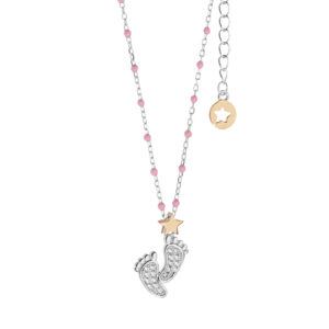 Comete Collana argento piedini Rosa