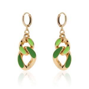Unoaerre Orecchini bronzo con smalto verde