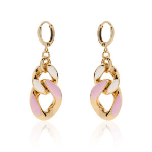 Unoaerre Orecchini bronzo smalto rosa