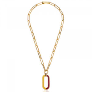 Unoaerre Collana bronzo dorato con smalto bicolor