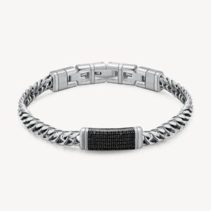Naxos bracciale acciaio con zirconi black