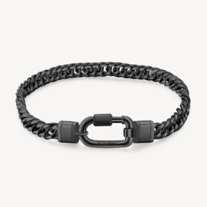 Naxos Bracciale acciaio brunito con moschettone 200mm