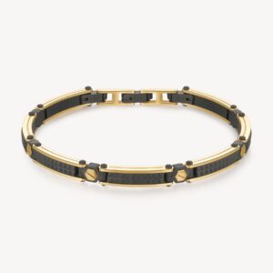 Bracciale uomo Backliner con rifiniture dorate