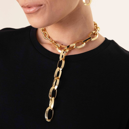 Gioielleria Momenti d'Oro - Collana con maglie ovali e triangolari Unoaerre donna 2139 extra big 20133 448