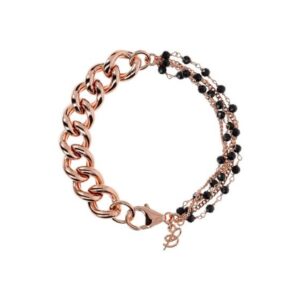 Bronzallure Bracciale rosario con spinello nero