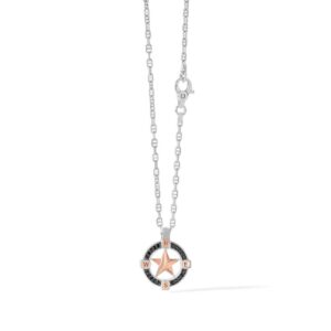 Comete uomo girocollo in argento bianco e zirconi neri