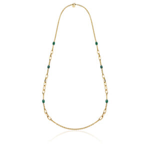 Collana lunga con malachite