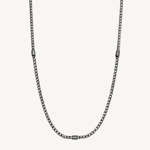 Collana Ink in acciaio brunito