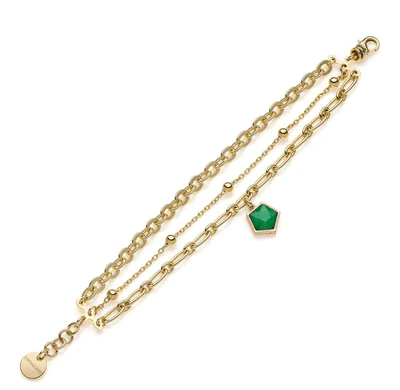 Gioielleria Momenti d'Oro - bracciale unoaerre 2202 donna bronzo dorato pietre