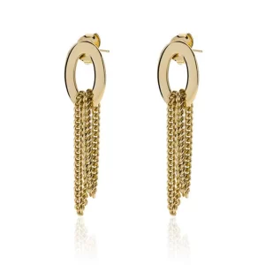 Orecchini pendenti in bronzo con frange