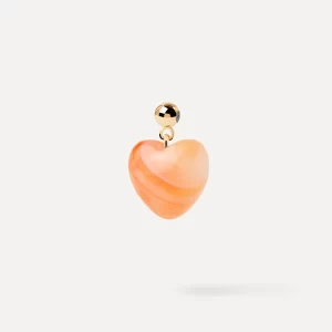 Pdpaola Charm cuore agata arancione