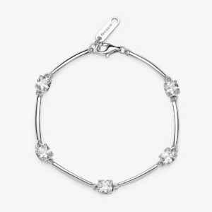 Bracciale fancy in argento con zirconi infinite white