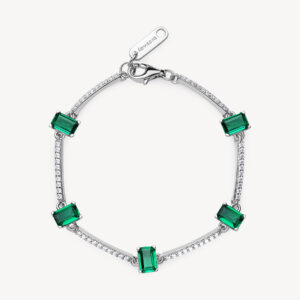 Bracciale fancy con zirconi white e life green