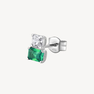 Orecchino fancy con zirconi white e life green