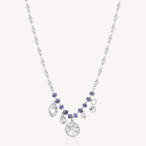 Collana Chakra Albero della Vita con calcedonio viola
