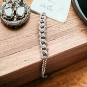 DD Bracciale con groumette in oro bianco e diamanti