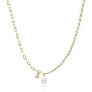 Ops Collana Pearl in acciaio dorato