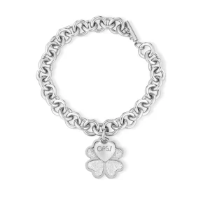 Ops Bracciale quadrifoglio in acciaio