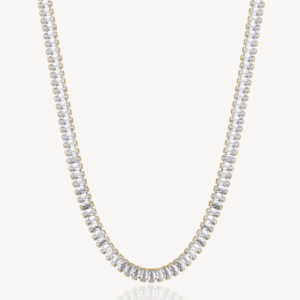 Desideri Collana in acciaio dorato con cubic zirconia