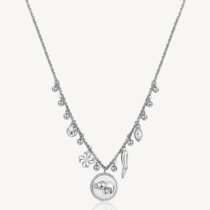 Chakra Collana fortuna in acciaio e cristalli