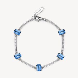 Fancy Bracciale freedom blue in argento e zirconi