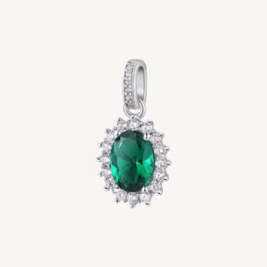 Fancy Charm Kate in argento con zirconi life green