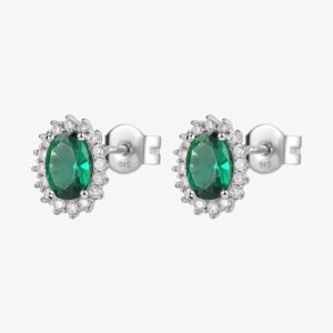 Fancy orecchini Kate in argento con zirconi life green