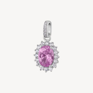 Fancy Charm Kate in argento con zirconi vibrant pink