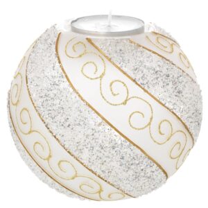 Sfera onde gold con candela e led diametro 15 cm
