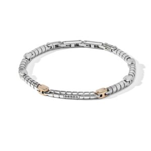 Comete uomo bracciale acciaio e diamanti neri