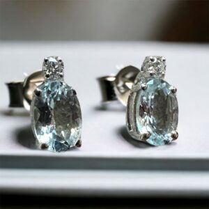 Orecchini Acquamarina e diamanti