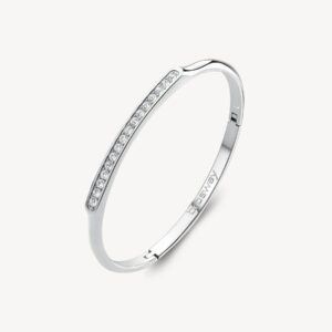 Bracciale with you in acciaio e zirconi