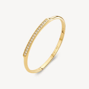 Bracciale With You in acciaio dorato con zirconi bianchi