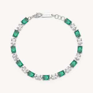 Bracciale Zirconi bianchi e verdi