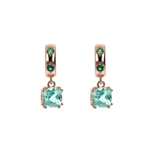 Orecchini Pendenti Étoile con Prisma Gem Taglio a Cuscino green paraiba