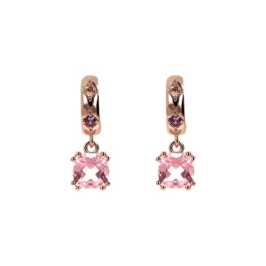Orecchini Pendenti Étoile con Prisma Gem Taglio a Cuscino rhodolite