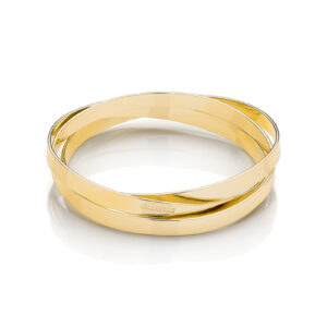 Bracciale dorato rigido a tre fili Lux