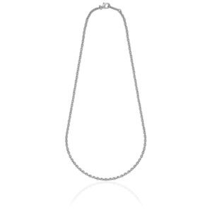 Collana uomo catena ovale in bronzo argentato