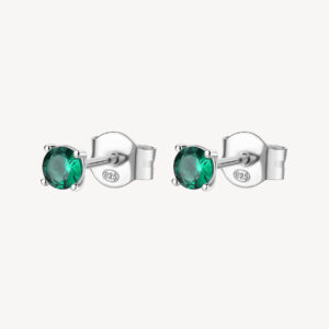 Orecchini donna argento con zirconi emerald