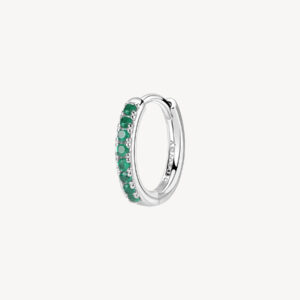 Orecchino a cerchio con zirconi emerald