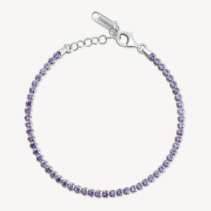 Bracciale tennis con zirconi amethyst