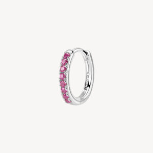 Orecchino a cerchio con zirconi ruby