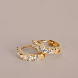 Orecchini in oro 9kt con zirconi bianchi