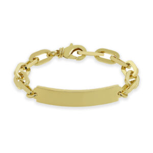 Bracciale da uomo con targa in bronzo dorato