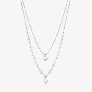 Doppia collana chant silver