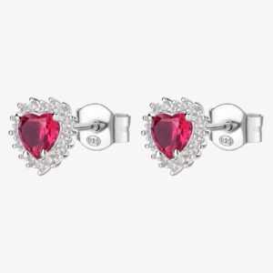 Orecchini Fancy cuori passion ruby