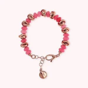 Bracciale con Maglie Intrecciate e Pietre Naturali