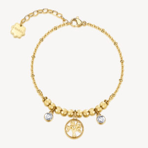 Bracciale chakra albero della vita gold