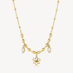 Collana Chakra fiore di loto gold
