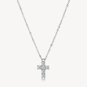 Collana Uomo Croce zirconi bianchi